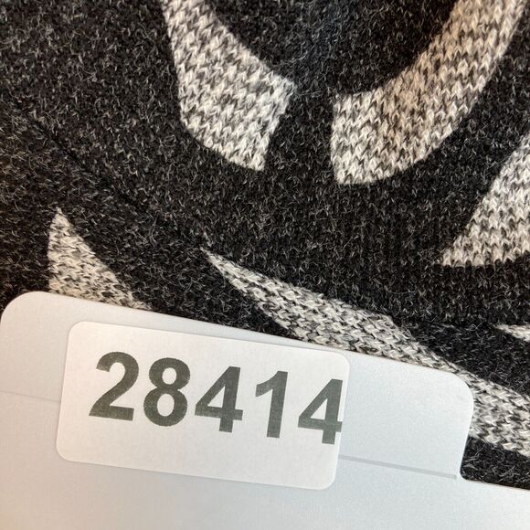 Frank Lyman Turtle‎ Neck Batwing Sleeve Top Women's 10 Black Gray Abstract Artsy - Picture 10 of 10